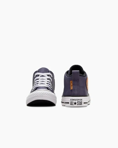 Grey Purple / White Converse Chuck Taylor All Star Malden Street Kids' Boots Singapore | C-17924039
