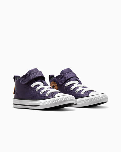 Grey Purple / White Converse Chuck Taylor All Star Malden Street Kids' Canvas Shoes Singapore | C-43908679