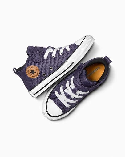 Grey Purple / White Converse Chuck Taylor All Star Malden Street Kids' Canvas Shoes Singapore | C-43908679