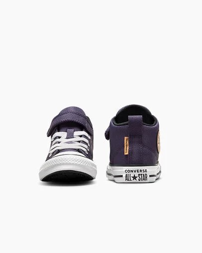 Grey Purple / White Converse Chuck Taylor All Star Malden Street Kids' Canvas Shoes Singapore | C-43908679