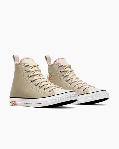 Grey / Beige White Converse Chuck Taylor All Star Vintage Athletic Men Sneakers Singapore | C-15890349