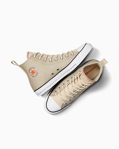 Grey / Beige White Converse Chuck Taylor All Star Vintage Athletic Men Sneakers Singapore | C-15890349