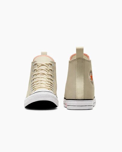 Grey / Beige White Converse Chuck Taylor All Star Vintage Athletic Men Sneakers Singapore | C-15890349