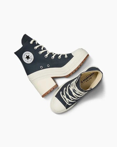 Grey / Black Converse Chuck 70 De Luxe Heel Women Sneakers Singapore | C-48637299