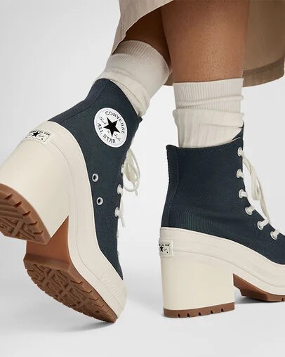 Grey / Black Converse Chuck 70 De Luxe Heel Women Sneakers Singapore | C-48637299