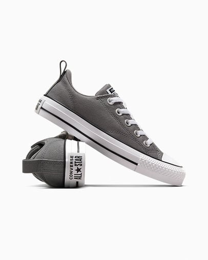 Grey / Black / White Converse Chuck Taylor All Star Malden Street Kids' Sneakers Singapore | C-18437929