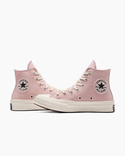 Grey / Pink Converse Chuck 70 Pearls & Studs Women Sneakers Singapore | C-46781359