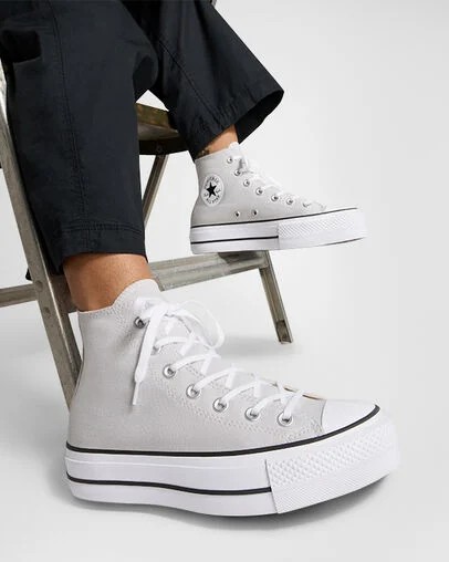 Grey / White / Black Converse Chuck Taylor All Star Lift Platform Women Canvas Shoes Singapore | C-70351269