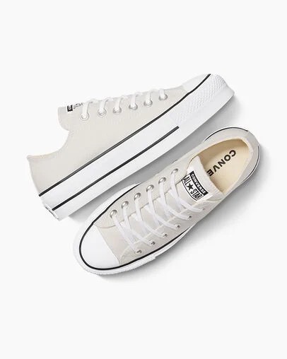 Grey / White / Black Converse Chuck Taylor All Star Lift Platform Women Canvas Shoes Singapore | C-47891329