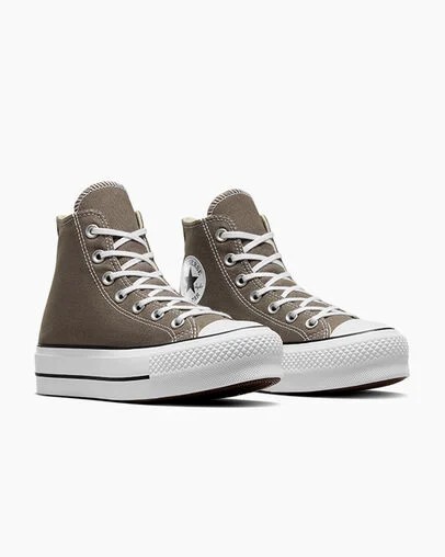 Grey / White / Black Converse Chuck Taylor All Star Lift Platform Women Canvas Shoes Singapore | C-85263719