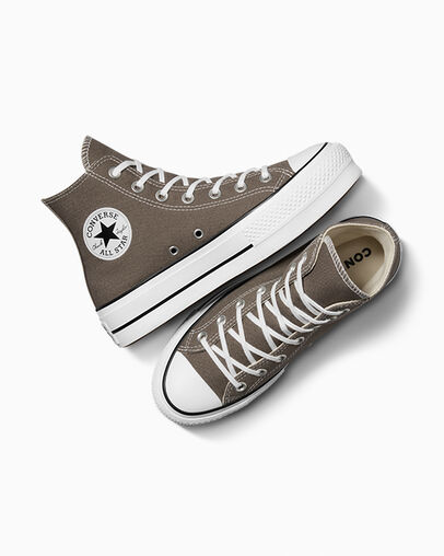 Grey / White / Black Converse Chuck Taylor All Star Lift Platform Women Canvas Shoes Singapore | C-85263719