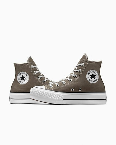 Grey / White / Black Converse Chuck Taylor All Star Lift Platform Women Canvas Shoes Singapore | C-85263719