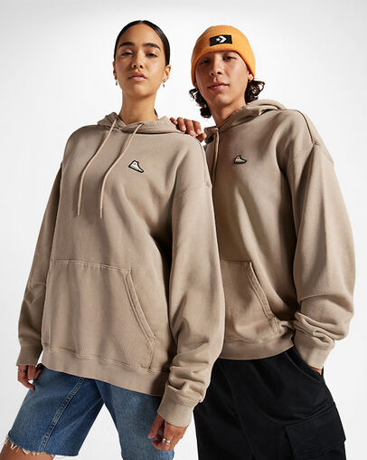 Khaki Converse Go-To Chuck 70 Loose Fit Women Hoodie Singapore | C-35074629