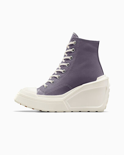 Lavender Grey / Black Converse Chuck 70 De Luxe Wedge Women Sneakers Singapore | C-85934609