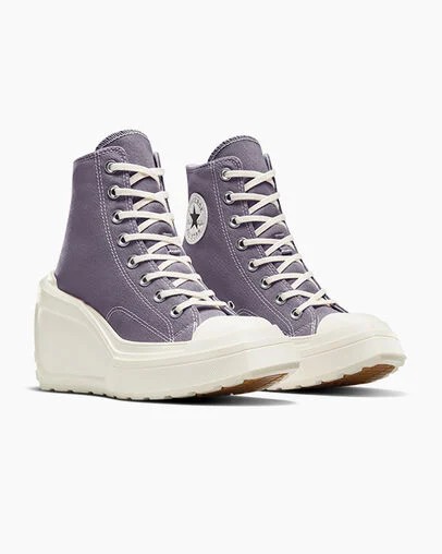 Lavender Grey / Black Converse Chuck 70 De Luxe Wedge Women Sneakers Singapore | C-85934609