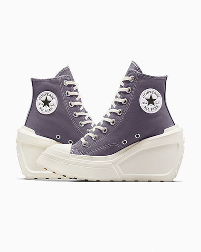 Lavender Grey / Black Converse Chuck 70 De Luxe Wedge Women Sneakers Singapore | C-85934609