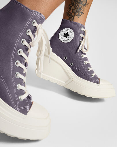 Lavender Grey / Black Converse Chuck 70 De Luxe Wedge Women Sneakers Singapore | C-85934609