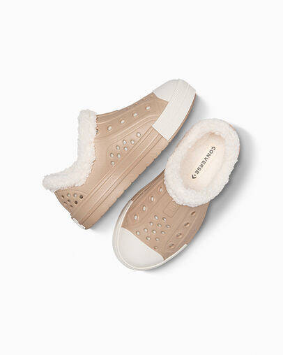 Light Brown Converse Chuck Taylor All Star Play Lite CX Sherpa Kids' Sneakers Singapore | C-09614759