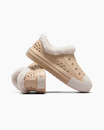 Light Brown Converse Chuck Taylor All Star Play Lite CX Sherpa Kids' Sneakers Singapore | C-09614759