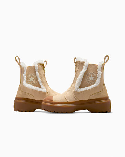 Light Brown Converse Chuck Taylor All Star Chelsea Lugged Suede Kids' Sneakers Singapore | C-26054919