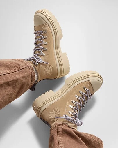 Light Brown Converse Chuck Taylor All Star Lugged Heel Waterproof Women Platform Shoes Singapore | C-03467199