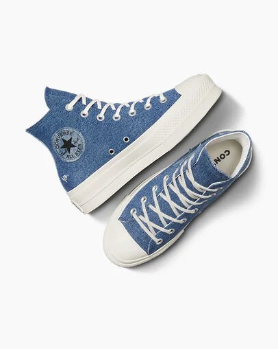 Navy Converse Chuck Taylor All Star Lift Denim Women Sneakers Singapore | C-49278309