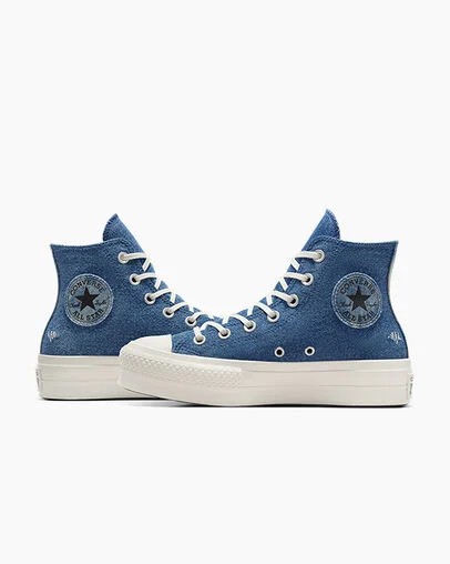Navy Converse Chuck Taylor All Star Lift Denim Women Sneakers Singapore | C-49278309