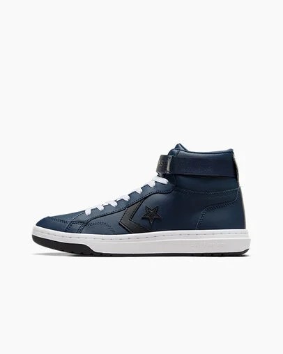 Navy / Black / White Converse Pro Blaze V2 Leather Women Basketball Shoes Singapore | C-28374659