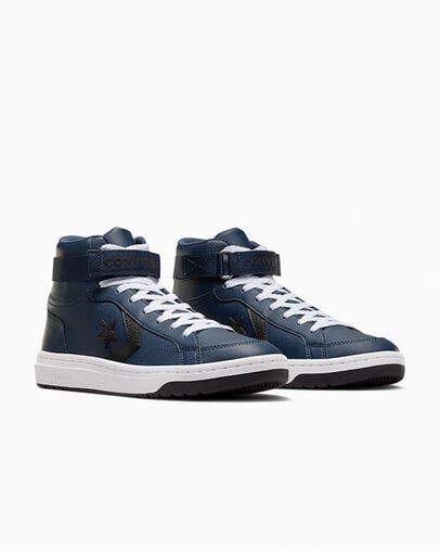 Navy / Black / White Converse Pro Blaze V2 Leather Women Basketball Shoes Singapore | C-28374659