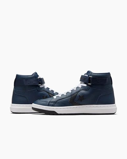 Navy / Black / White Converse Pro Blaze V2 Leather Women Basketball Shoes Singapore | C-28374659