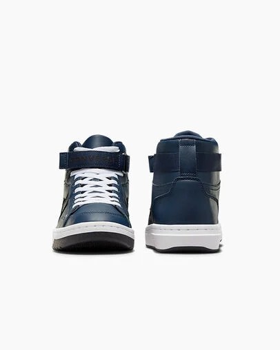 Navy / Black / White Converse Pro Blaze V2 Leather Women Basketball Shoes Singapore | C-28374659