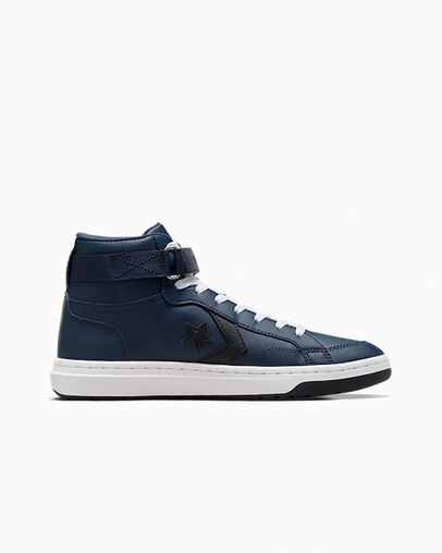 Navy / Black / White Converse Pro Blaze V2 Leather Women Basketball Shoes Singapore | C-28374659