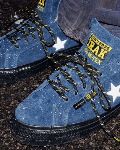Navy / Black / Yellow Converse Converse x IRAK NYC One Star Pro Men Skate Shoes Singapore | C-63049279