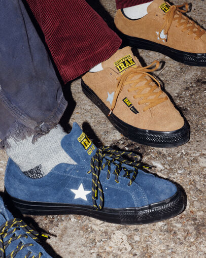 Navy / Black / Yellow Converse Converse x IRAK NYC One Star Pro Men Skate Shoes Singapore | C-63049279