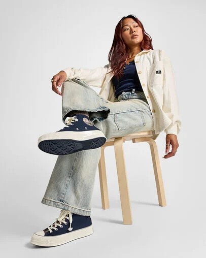 Navy / Grey Converse Chuck 70 Women Canvas Shoes Singapore | C-14025389
