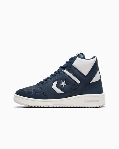 Navy / Grey Converse Weapon Leather Men Boots Singapore | C-85172409
