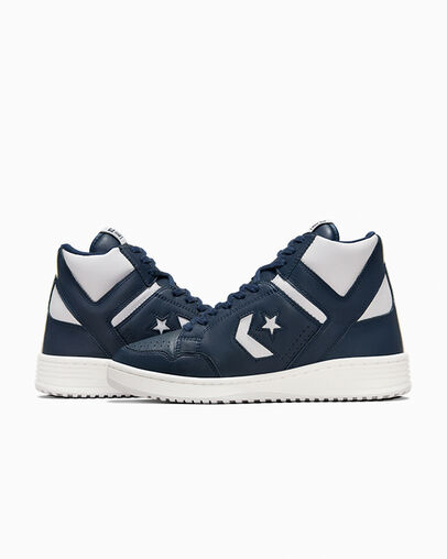 Navy / Grey Converse Weapon Leather Men Boots Singapore | C-85172409