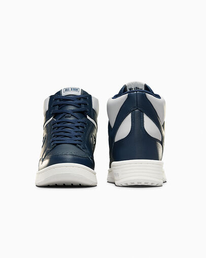 Navy / Grey Converse Weapon Leather Men Boots Singapore | C-85172409