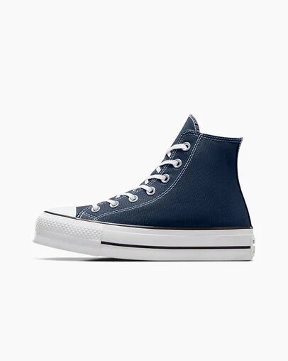 Navy / White / Black Converse Chuck Taylor All Star Lift Platform Women Canvas Shoes Singapore | C-68231599
