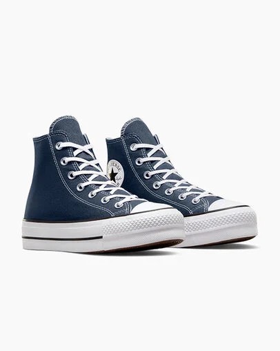 Navy / White / Black Converse Chuck Taylor All Star Lift Platform Women Canvas Shoes Singapore | C-68231599