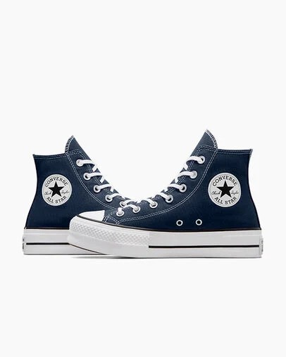 Navy / White / Black Converse Chuck Taylor All Star Lift Platform Women Canvas Shoes Singapore | C-68231599