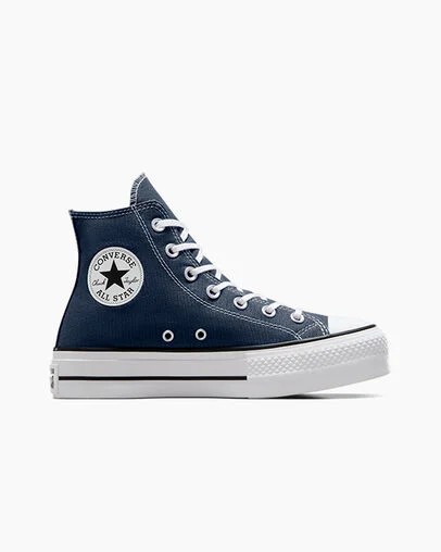 Navy / White / Black Converse Chuck Taylor All Star Lift Platform Women Canvas Shoes Singapore | C-68231599