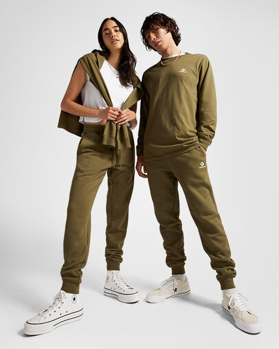 Olive Converse Go-To Embroidered Star Chevron Standard-Fit Women Sweatpants Singapore | C-15708369