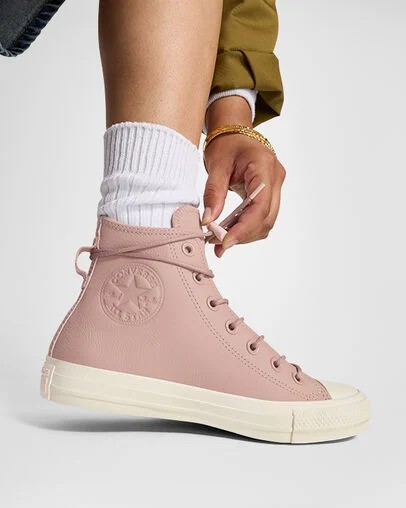 Pink Converse Chuck Taylor All Star Weatherized Leather Men Sneakers Singapore | C-18793469