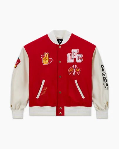 Pink Converse Converse x LFC Woven Varsity Men Jacket Singapore | C-06841399