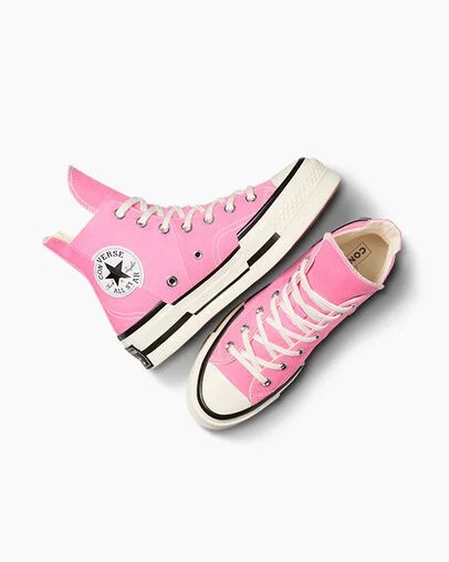 Pink / Black Converse Chuck 70 Plus Women Sneakers Singapore | C-12389549