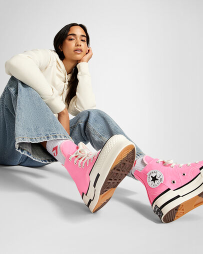 Pink / Black Converse Chuck 70 Plus Women Sneakers Singapore | C-12389549
