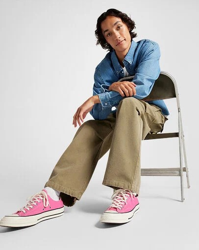 Pink / Black Converse Chuck 70 Women Canvas Shoes Singapore | C-83714659