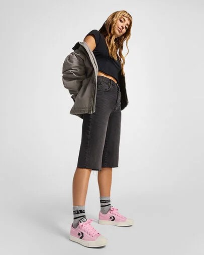 Pink / Grey Converse Star Player 76 Women Sneakers Singapore | C-10836479