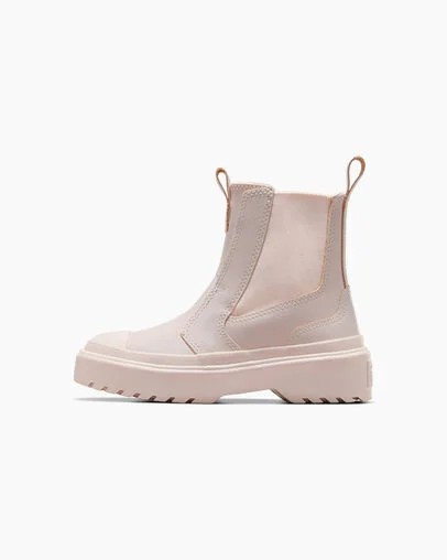 Pink / Pink Converse Chuck Taylor All Star Lugged Leather Kids' Boots Singapore | C-58601429